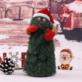 Electric dancing green plush Christmas tree toy with red hat and gloves for holiday gift - Large Rotating Tree