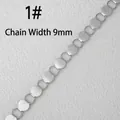9mm silver stainless steel chain with matte circular links for DIY jewelry making - 1# Chain (9mm Width / Per Meter)