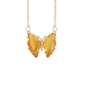 Chic golden butterfly pendant necklace featuring yellow faceted crystal wings - Yellow (7#)