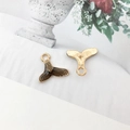 Golden fishtail charms with dark brown glitter glaze for DIY jewelry making - Fish Tail