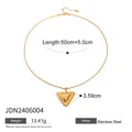 Collana in acciaio inossidabile dorato 18k con pendente a triangolo da 3,59 cm - Collana a Triangolo Oro (JDN2406004)