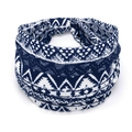 Bohemian paisley pattern blue and white elastic wide sports headband for women - 37-Blue White Tribal