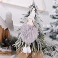Angelo di Natale in peluche con ali glitterate d'argento per decorazione albero - Angelo Grigio Con Cuore