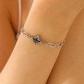 Hip-hop zilveren kettingarmband met een zwart smeltend kruis-hangertje voor heren - Armband met kruishanger (01 Wit k6284)