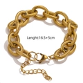 Detalle de pulsera de cadena dorada de 13mm con cierre de langosta y extensión de 16,5+5cm - Pulsera 16+5cm / Dorado
