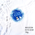 Blue round acrylic Christmas cake topper featuring a snowman and Merry Christmas text - Snowman