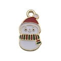 Ciondolo pupazzo di neve in smalto con dettagli rossi e verdi per gioielli fai-da-te - Pupazzo di Neve Bianco (14189) / 1 Pezzo (11x20mm) / Rosso Bianco Oro