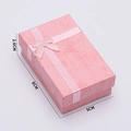 Pink marble texture jewelry gift box with ribbon and 8x5x2.6cm dimensions label - 5*8*2.6cm / Pink