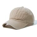Gorra de béisbol clásica de algodón lavado caqui con estructura de seis paneles y visera - Ajustable / Beige