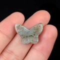 Natural labradorite butterfly pendant with iridescent blue flash and pre-drilled hole - Labradorite