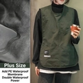 Waterproof dark green Korean style nylon vest apron with large pockets for kitchen use - Plus Size Upgraded Waterproof/Dark Green (180-190cm)