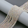Fili di perle tonde sfaccettate da 4mm Aurora Borealis per la creazione di gioielli - 4mm (Circa 98 pezzi/Filo) / Viola stellato