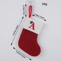 Classic knitted red Christmas stocking with white cuff and embroidered red letter A - Letter A Style