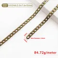 Antique bronze flat iron chain strap with 2.0mm wire diameter for crossbody bags - H12NK-2.0x7.6x12mm / Bronze