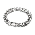 Polished silver stainless steel Cuban chain bracelet with a secure lobster clasp - Steel Color Bracelet 20cm (KB153785-Z)