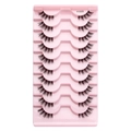 Volume half false eyelashes set model Y1009 with ten pairs of dense black synthetic fibers - 3D Airy Style (Y1009)