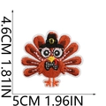 Vista dettagliata della toppa di tacchino del Ringraziamento con misure in CM e pollici - Stile 2 Tacchino