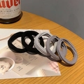 Elastic seamless hair bands set in black and grey tones for strong ponytail hold - 1178A Black Grey Gradient (5 Pcs OPP Bag)