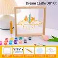 DIY dream castle painting kit with solid wood frame and 12-color acrylic paints - Dream Castle 15x15cm