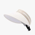 Beige wide brim open top sun hat with GLANDI embroidery and adjustable back strap - Adjustable / Beige
