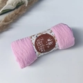 Pink pleated cotton viscose scarf with wrinkle texture and floral paper wrap - Style #47