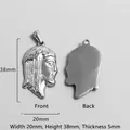 Silver vintage Jesus head pendant in stainless steel with 20x38mm dimensions - Jesus Portrait Relief Pendant (P00131S)
