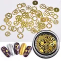Charm's pour ongles en engrenages métalliques dorés aux styles industriels variés pour 3D - Style d'engrenage #3