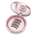 Magnetic eyelashes in pink compact mirror box with four rows of segment lashes - 24P