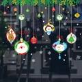Pegatinas navideñas infantiles con Papá Noel, renos y adornos colgantes de colores - 45*60cm