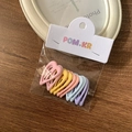 Set of 5 pastel heart-shaped acetate hair clips in pink, yellow, orange, blue, and purple - Heart / 10 Pieces Pack / Macaron Color