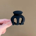 Elegant matte black mesh hair claw clip for voluminous French style updos - Pumpkin 5cm Matte Black