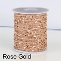 Rose gold αλυσίδα DIY σε καρούλι με στρογγυλές πούλιες για κατασκευή κοσμημάτων - 1 Μέτρο/Συσκευασία / Ροζ χρυσό