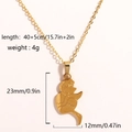 Goldene Titanstahl Engelsherz-Halskette mit LOVE-Gravur und einer Größe von 23 mm - Amor Engel LIEBE (Stil 4)