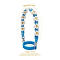 Blue and white daisy woven water bottle handle with blue silicone ring for tumbler - K68779 Blue Daisy