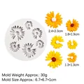 Molde de silicona para fondant de margaritas y girasoles para decoración de pasteles - Estilo Margarita (15-966 Gris)