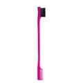 Dual-sided eyebrow brush and fine-tooth comb in pink plastic for precision hair styling - Double-Headed Brow Brush Rose Red
