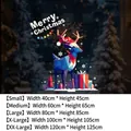 Christmas reindeer static window decal with geometric art style and snowflake patterns - Small (40*45CM)