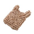 Beige textured stretch bubble bag with a unique pleated design and integrated handles - Brown