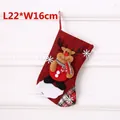 Christmas stocking with plush reindeer and snowflake pattern 22cm x 16cm size - Burlap Stocking [Medium] Reindeer