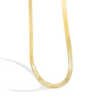 Minimalistische gouden platte slangenketting choker met een glanzende afwerking - Koper Verguld 18K Goud / Goud