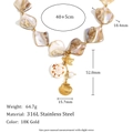 Collana barocca con ciondoli a conchiglia e stella marina in acciaio dorato 18K - Collana Con Ciondolo a Conchiglia Barocca Esagerata - Oro