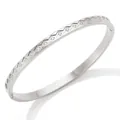 Polished silver stainless steel bangle featuring a sawtooth design with clear zircons - Silver Geometric Rhinestone Bangle (PAS840)