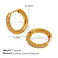 Goldene Creolen aus Edelstahl mit Mikroeinlage aus Strasssteinen für Damen - Gold (Weißer Strass)