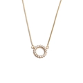 Elegante collana dorata con ciondolo tondo in zircone e catena veneziana sottile - Tondo Vuoto Con Zircone Incastonato / Oro