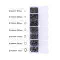 7-compartment DIY jewelry making set with black jump rings in a clear plastic box - Iron Jump Rings Gun Black