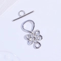 Fermoir à bascule OT nœud chinois en argent sterling S925 pour création de bijoux DIY - Fermoir à Bascule Noeud Chinois Plaqué Platine