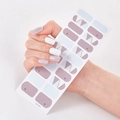 Détails d'autocollants pour ongles géométriques violets et blancs avec clous dorés - Style Géométrique Violet Blanc (SS001)
