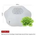 Floral silicone candle mold for DIY soap resin with dimensions and 3D flower result - 3D Flower ZW-174