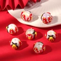 DIY Year of the Horse lucky koi and lantern beads for festive jewelry bracelets - Red Koi / White