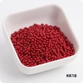 3mm round red glass seed beads for DIY jewelry making in a white bowl, model KK18 - KK18 Wine Red